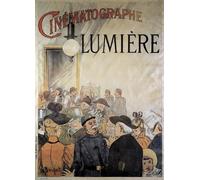 WYKUJMYTO Vintage Lienzo Pintura Impresiones de Lienzo Cuadro en Lienzo Póster Lumiere en el Grand Café en diciembre de H. Brispot para la Decoración del Hogar de la Oficina 60x90cm