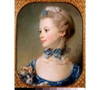 WYKUJMYTO Vintage Lienzo Pintura Impresiones de Lienzo Cuadro en Lienzo Retrato de una niña con un gato de Jean Baptiste Peronneau para la Decoración del Hogar de la Oficina 60x90cm