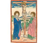WYKUJMYTO Vintage Lienzo Pintura Vintage Pinturas Póster Arte Pared Cristo en la cruz entre la Virgen y San Juan de Alberto Durero para Decoraciones del Hogar 60x90cm