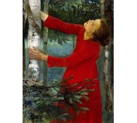 WYKUJMYTO Vintage Lienzo Pintura Vintage Pinturas Póster Arte Pared El canto de los pájaros de Károly Ferenczy para Decoraciones del Hogar 60x90cm
