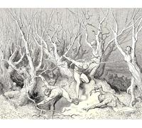 WYKUJMYTO Vintage Lienzo Pintura Vintage Pinturas Póster Arte Pared el Infierno Cantoline Gustave Dore para Decoraciones del Hogar 60x90cm