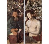 WYKUJMYTO Vintage Lienzo Pintura Vintage Pinturas Póster Arte Pared el retablo de dresde albrecht durer para Decoraciones del Hogar 60x90cm