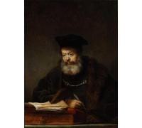 WYKUJMYTO Vintage Lienzo Pintura Vintage Pinturas Póster Arte Pared Erudito en su escritorio de Rembrandt Van Rijn para Decoraciones del Hogar 60x90cm