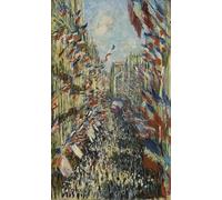 WYKUJMYTO Vintage Lienzo Pintura Vintage Pinturas Póster Arte Pared la Rue Montorgueil en París de Claude Monet para Decoraciones del Hogar 60x90cm