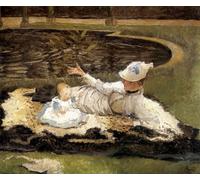 WYKUJMYTO Vintage Lienzo Pintura Vintage Pinturas Póster Arte Pared La señora con un niño junto a una piscina de Jacques para Decoraciones del Hogar 60x90cm