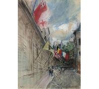 WYKUJMYTO Vintage Lienzo Pintura Vintage Pinturas Póster Arte Pared París julio para Decoraciones del Hogar 60x90cm