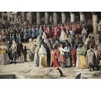 WYKUJMYTO Vintage Lienzo Pintura Vintage Pinturas Póster Arte Pared Recibimiento del Embajador de Francia por Canaletto para Decoraciones del Hogar 60x90cm