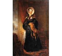 WYKUJMYTO Vintage Lienzo Pintura Vintage Pinturas Póster Arte Pared Señorita María Kirkpatrick Brunton por George Frederic Watts para Decoraciones del Hogar 60x90cm