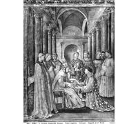 WYKUJMYTO Vintage Pinturas Póster Arte Pared El Papa Sixto II Confiere el Diaconado a San Lorenzo desde la Capilla de Nicolás por Fra Angelico para Decoraciones del Hogar 60x90cm