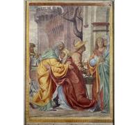 WYKUJMYTO Vintage Pinturas Retratos Sobre Lienzo Lienzo Noderno Pintura Encuentro de Santa Ana y San Joaquín en la Puerta Dorada de Bernardino Luini para la Decoración del Hogar del Dormitorio 60x90cm