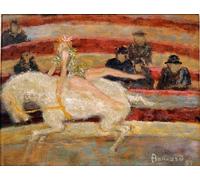 WYKUJMYTO Vintage Pinturas Retratos Sobre Lienzo Lienzo Noderno Pintura Espectáculo acrobático L'ecuyere a caballo en un de Pierre Bonnard para la Decoración del Hogar del Dormitorio 60x90cm