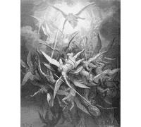 WYKUJMYTO Vintage Pinturas Retratos Sobre Lienzo Lienzo Noderno Pintura la caida de los angeles rebeldes de gustave dore para la Decoración del Hogar del Dormitorio 60x90cm