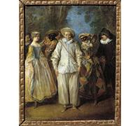 WYKUJMYTO Vintage Pinturas Retratos Sobre Lienzo Lienzo Noderno Pintura los Actores de la Comedia Italiana o del Teatro Italiano de Nicolas Lancret para la Decoración del Hogar del Dormitorio 60x90cm
