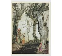 WYKUJMYTO Vintage Pinturas Retratos Sobre Lienzo Lienzo Noderno Pintura los árboles y el hacha de Arthur Rackham para la Decoración del Hogar del Dormitorio 60x90cm