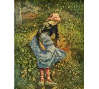 WYKUJMYTO Vintage Pinturas Retratos Sobre Lienzo Lienzo Noderno Pintura Mujer campesina sentada de Camille Jacob Pissarro para la Decoración del Hogar del Dormitorio 60x90cm
