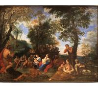 WYKUJMYTO Vintage Pinturas Retratos Sobre Lienzo Lienzo Noderno Pintura Predicación de San Juan Bautista de Francesco Albani para la Decoración del Hogar del Dormitorio 60x90cm