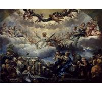 WYKUJMYTO Vintage Pinturas Retratos Sobre Lienzo Lienzo Noderno Pintura Santa Visión ante la tumba de los santos de Pietro Da Cortona para la Decoración del Hogar del Dormitorio 60x90cm