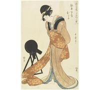 WYKUJMYTO Vintage Pinturas Retratos Sobre Lienzo Lienzo Noderno Pintura una mujer experta de Kitagawa Utamaro para la Decoración del Hogar del Dormitorio 60x90cm