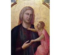 WYKUJMYTO Vintage Pinturas Retratos Sobre Lienzo Lienzo Noderno Pintura Virgen con el Niño Central del Retablo Badia de Giotto Di Bondone para la Decoración del Hogar del Dormitorio 60x90cm