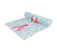 Wylder Abersoch Camino De Mesa - Lavable Interior Y Exterior Diseño De Cangrejo Langosta Costera Secado Rápido Mesa Decoración (Azul Marino - 220x35cm)