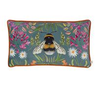 Wylder House of Bloom Funda de cojín Rectangular con Ribetes de Abeja Zinnia