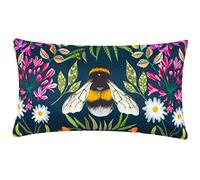 Wylder Nature House of Bloom Zinnia Bee Rectangular Outdoor Cushion Cover