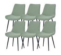 WYLEBER Elásticas Funda para Silla de Comedor Concha Pack de 2/4/6,Fundas Sin Brazos de Estilo Moderno de Mediados de Siglo,para Comedor Cocina Sala de Estar,Extraíbles y Lavables(Matcha Green,6Pcs)