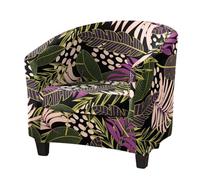 WYLEBER Funda de Sillón Club 2 Piezas,Elástica Estampada Estilo Moderno de Mediados de Siglo Fundas Sillones de Club con Funda para Cojín de Asiento,para Sillón de Salas de Estar Dormitorio(J)