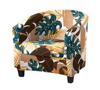 WYLEBER Funda de Sillón Club 2 Piezas,Elástica Estampada Estilo Moderno de Mediados de Siglo Fundas Sillones de Club con Funda para Cojín de Asiento,para Sillón de Salas de Estar Dormitorio(G)