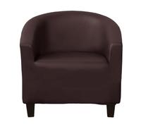 WYLEBER Funda de Sillón Elástica Chesterfield 1 Piezas,Cuero Funda de Sillón Club con Base Elástica,para Bar Sala de Estar Hotel Sofá Redondo y Sillon,Fácil de Instalar y Lavable(Coffee)