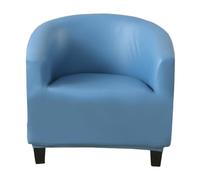 WYLEBER Funda de Sillón Elástica Chesterfield 1 Piezas,Cuero Funda de Sillón Club con Base Elástica,para Bar Sala de Estar Hotel Sofá Redondo y Sillon,Fácil de Instalar y Lavable(Misty Blue)