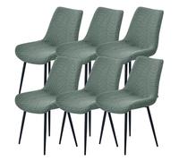 WYLEBER Fundas para Sillas de Comedor Pack de 2/4/6,Elásticas Fundas Sillas Concha Sin Brazos Estilo Moderno de Mediados de Siglo,para Cocina Oficina Comedor Sala de Estar(Pea Green,6Pcs)