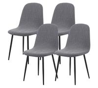WYLEBER Fundas para Sillas de Comedor Pack de 2/4/6,Funda Silla Concha de Estilo Moderno de Mediados de Siglo,Elástica Fundas Sillones Sin Brazos para Cocina Sala de Estar(Dark Gray,4Pcs)