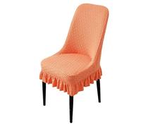 WYLEBER Fundas Sillas de Comedor Pack de 1/2/4/6,Acento Moderno Funda de Silla Respaldo Curvo con Falda,para Restaurante Cocina Sala de Estar Dormitorio Protector de Muebles(Orange,4 Set)