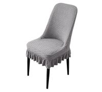 WYLEBER Fundas Sillas de Comedor Pack de 1/2/4/6,Acento Moderno Funda de Silla Respaldo Curvo con Falda,para Restaurante Cocina Sala de Estar Dormitorio Protector de Muebles(Dark Gray,2 Set)