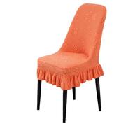 WYLEBER Fundas Sillas de Comedor Pack de 1/2/4/6,Elásticas Suaves Fit Funda de Silla Respaldo Curvo con Falda,para Restaurante Cocina Sala de Estar Dormitorio Protector de Muebles(Orange,2 Set)