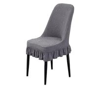 WYLEBER Fundas Sillas de Comedor Pack de 1/2/4/6,Elásticas Suaves Fit Funda de Silla Respaldo Curvo con Falda,para Restaurante Cocina Sala de Estar Dormitorio Protector de Muebles(Gray,1 Set)