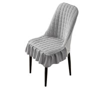 WYLEBER Fundas Sillas de Comedor Pack de 1/2/4/6,Elásticas Universales Funda de Silla Respaldo Curvo con Falda,para Restaurante Cocina Sala de Estar Dormitorio Protector de Muebles(Light Gray,4 Set)