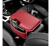 WYLFAFA Cojín para Reposabrazos de Coche Compatible para Ford Focus ST ST-Line X 2019 2020 2021 2022, Funda para Consola Central de Cuero Nappa con Bolsillos de Almacenamiento,Brown