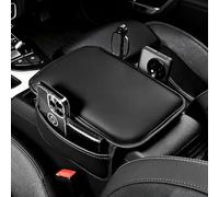 WYLFAFA Cojín para Reposabrazos de Coche Compatible para Ford Kuga Escaps St-Line 2020-2023, Funda para Consola Central de Cuero Nappa con Bolsillos de Almacenamiento,Black