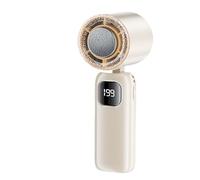 WYLFYJP Mini Ventilador Plegable, Portátil, Recargable Por USB, Con 100 Velocidades Ajustables, Con Pantalla LED, Ideal For Viajes, Oficina Y Exteriores.(Beige)