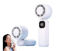 WYLFYJP Mini Ventilador Plegable, Portátil, Recargable Por USB, Con 100 Velocidades Ajustables, Con Pantalla LED, Ideal For Viajes, Oficina Y Exteriores.(White)