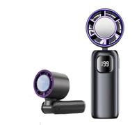 WYLFYJP Mini Ventilador Plegable, Portátil, Recargable Por USB, Con 100 Velocidades Ajustables, Con Pantalla LED, Ideal For Viajes, Oficina Y Exteriores.(Grey)