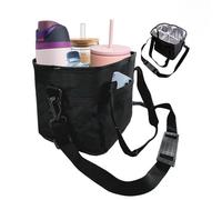 WYLFYJP Portador De Bebidas Con Aislamiento 4 Compartimentos: Bolsa Reutilizable Tamaño Familiar Correa Ajustable, Portavasos Plegable For Viajes(Pink)