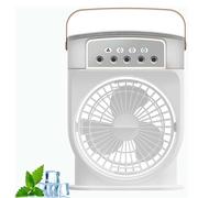 WYLFYJP Ventilador portátil, mini aire acondicionado portátil, ventilador de escritorio USB, enfriador evaporativo personal con luz LED de 7 colores, 3 velocidades de viento y temporizador.