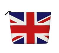 WYLXIN Bolsa de maquillaje de cáñamo falso con bandera del Reino Unido. Respetuoso con el medio ambiente y duradero, diseño simple, fácil de almacenar tus artículos esenciales de belleza.