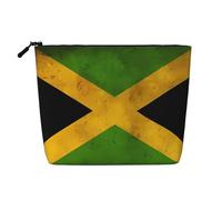 WYLXIN Bolsa de maquillaje de cáñamo falso con la bandera de Jamaica, respetuosa con el medio ambiente y duradera, diseño simple, fácil de almacenar tus artículos esenciales de belleza, negro, talla