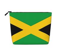 WYLXIN Bolsa de maquillaje de cáñamo falso con la bandera de Jamaica. Respetuoso con el medio ambiente y duradero, diseño simple, fácil de almacenar tus artículos esenciales de belleza.