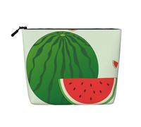 WYLXIN Bolsa de maquillaje de cáñamo falso de sandía de dibujos animados, respetuosa con el medio ambiente y duradera, diseño simple, fácil de almacenar tus artículos esenciales de belleza, negro