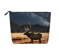 WYLXIN Bolsa de maquillaje de cáñamo falso Elk In The Meadow. Respetuoso con el medio ambiente y duradero, diseño simple, fácil de almacenar tus artículos esenciales de belleza.